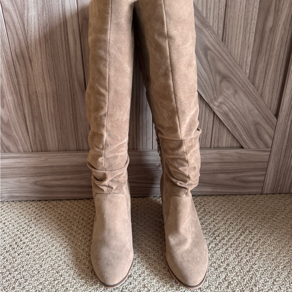 Universal Thread Tan Over the Knee Boots